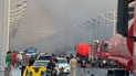 صور: إغلاق كورنيش البصرة جراء كثافة دخان حريق العشار