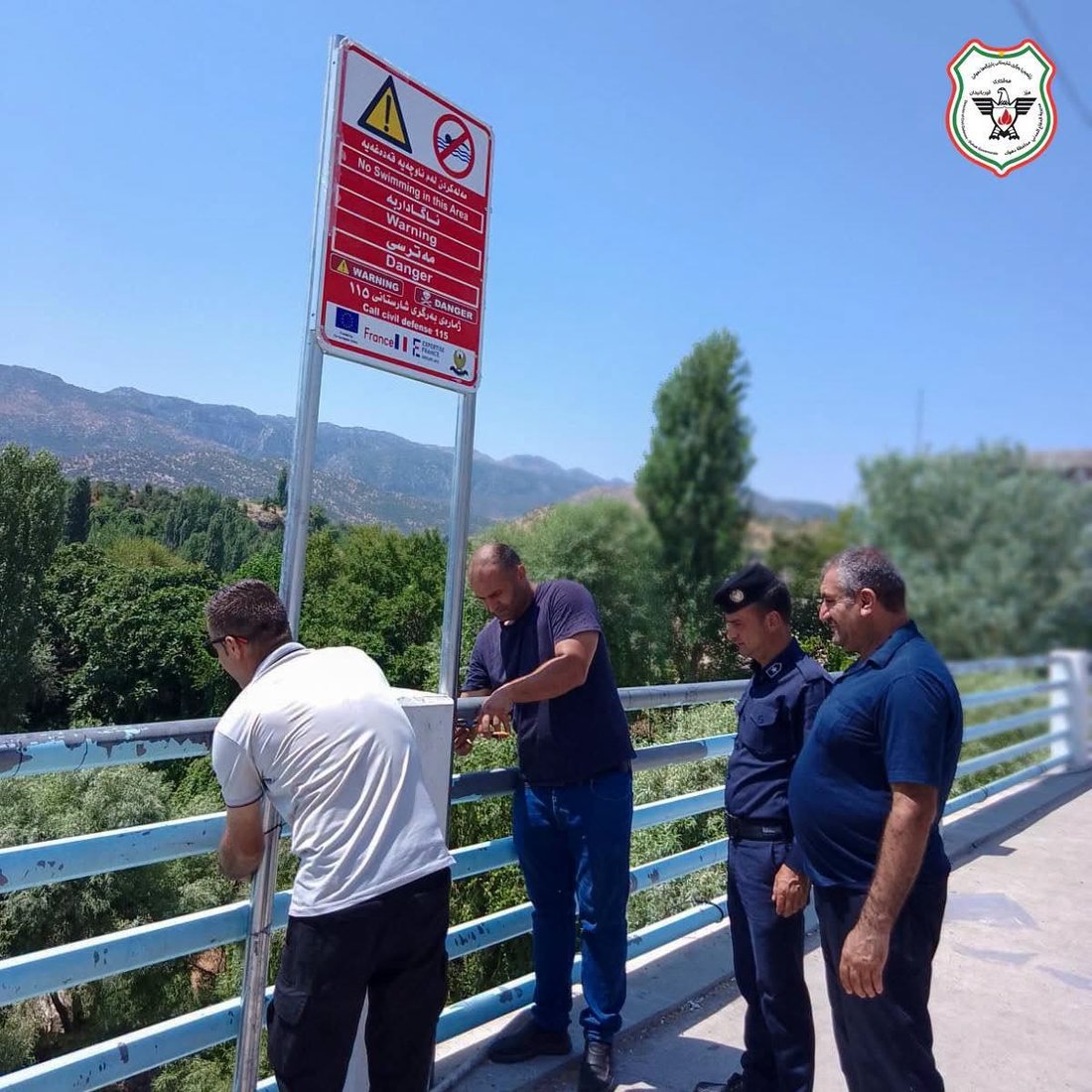 تابلۆ و نوسراوی هۆشیاری بۆ دوور بوون لە خنکان لەسەر رووبارەکان دانران