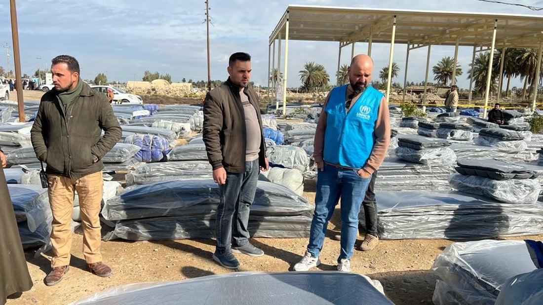 صور: بطانيات وأدوات مطبخ للعوائل النازحة العائدة إلى سيد غريب