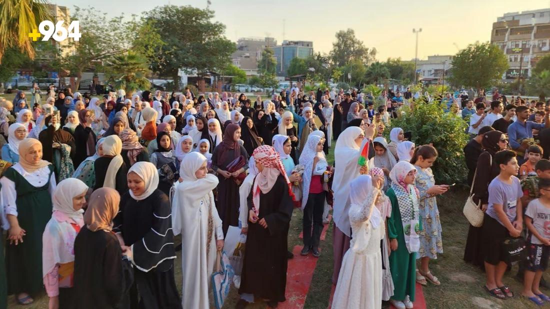 Children of Adhamiya send hugs to Gaza… Palestinian flags flutter in “Al-Numan”