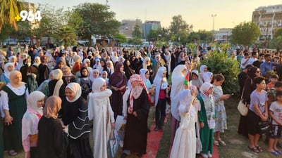 Children of Adhamiya send hugs to Gaza… Palestinian flags flutter in “Al-Numan”