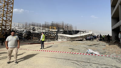 نفي لانهيار برج سكني قيد الإنشاء في السليمانية.. مراسل 964: بل سقوط رافعة (صورة)