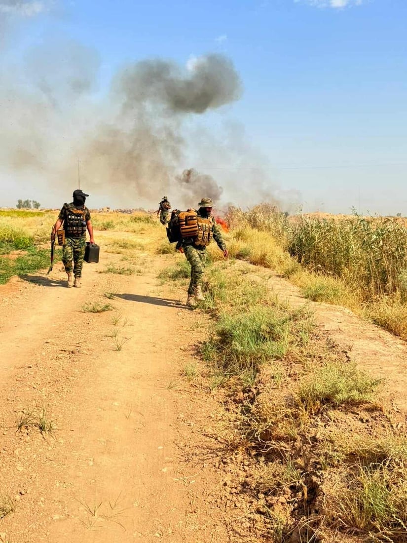 الحشد يحرق أوكاراً محتملة لداعش ويؤمن مناطق استراتيجية في كركوك