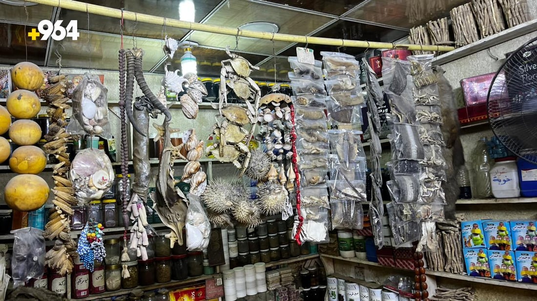 قنفذ وثعبان مع البهارات لطرد الأرواح الشريرة.. صور لعجائب سوق الهنود بالبصرة