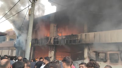 کەلار؛ باڵەخانەیەکى سێ نهۆمى ئاگرى گرت