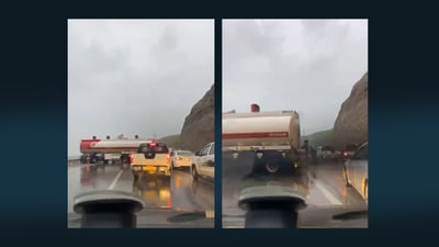 لە باوەنوور تانکەرێکی گواستنەوەی سوتەمەنی مەقەستی کرد و ئاستەنگی هاتوچۆی دروستکرد