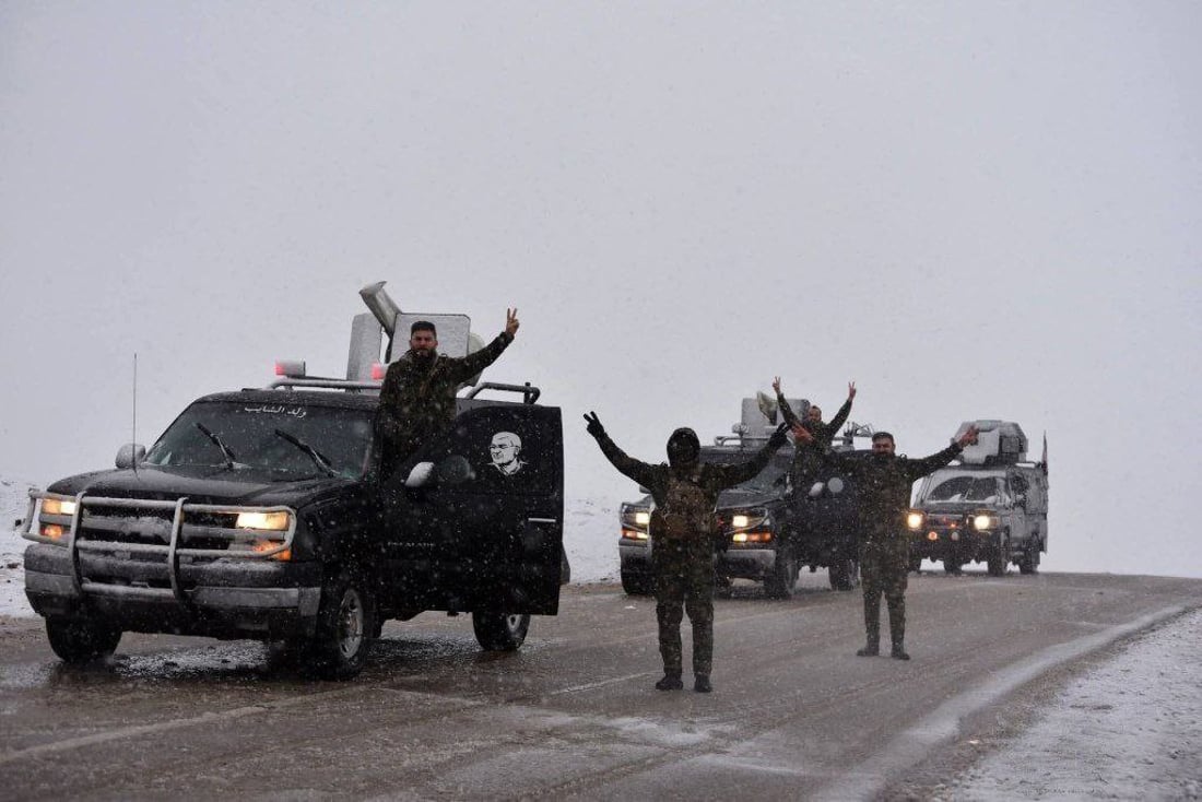 الحشد الشعبي تحت الثلوج على الحدود السورية (فيديو + صور)