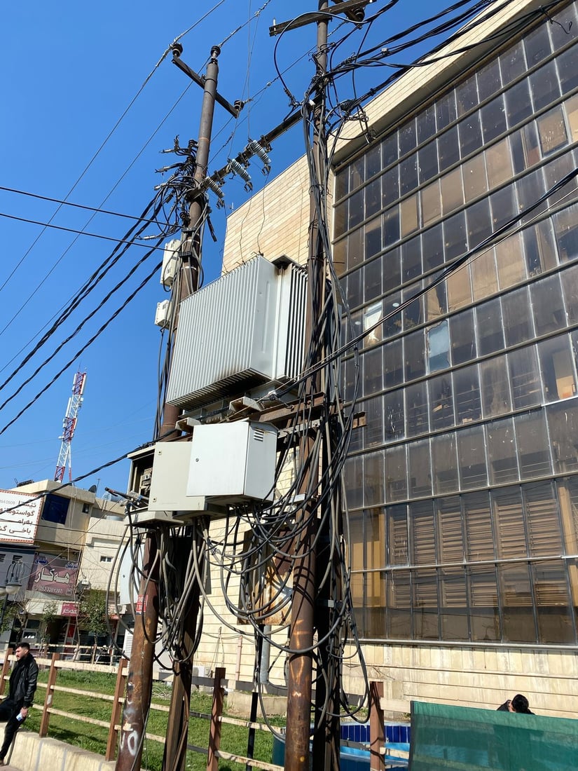 تۆڕی کارەبای دارە سووتاوەکەی سلێمانی رێک دەخرێتەوە