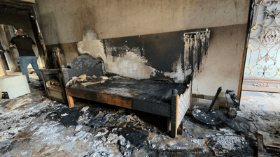 15 رۆژە هاوسەرگیرى کردووە و ماڵەکەى سووتا