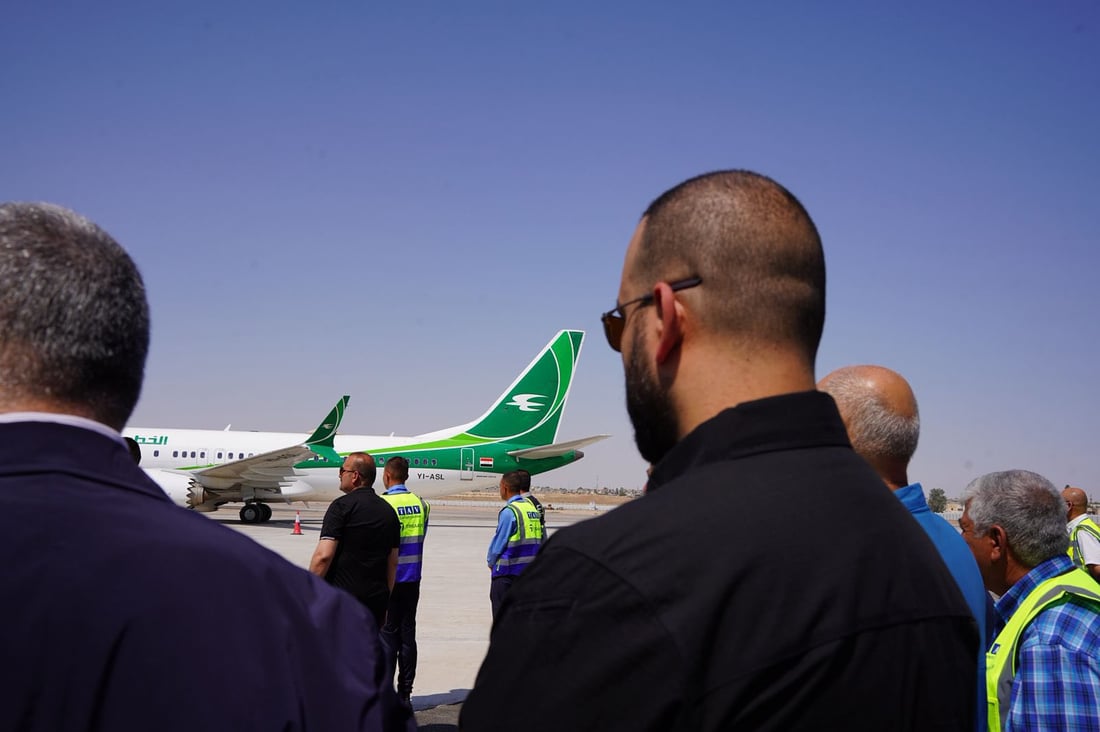 صور: هبوط أول طائرة في مطار الموصل ضمن رحلة تجريبية