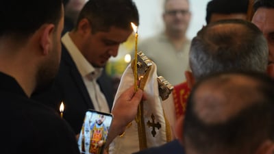 انتهى أسبوع الآلام واحتفل الأرثوذكس بعيد القيامة.. صور من بعشيقة