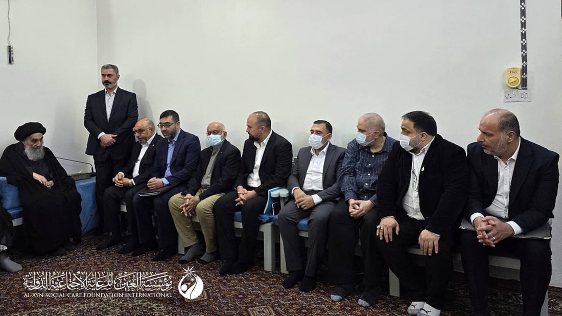 صورة: ظهور جديد للمرجع السيستاني خلال استقبال وفد مؤسسة العين