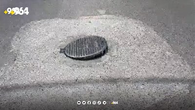 ڤیدیۆ: سەری مەنهۆڵێک هەڵدەپەڕێت