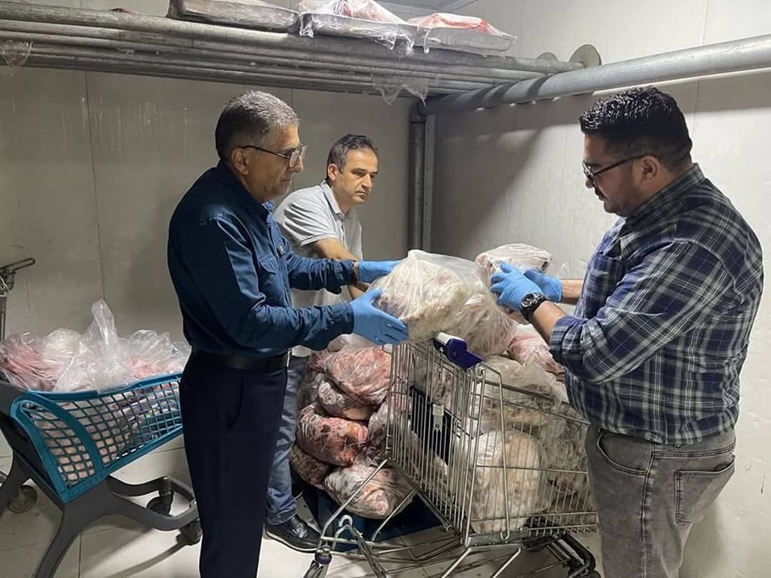  تۆنێک گۆشتى سوور دەستى بەسەرداگیرا