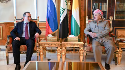 موسكو تشيد بـ”ضبط نفس” أربيل إزاء حرب المنطقة وتناقش ملف سوريا مع البارزاني