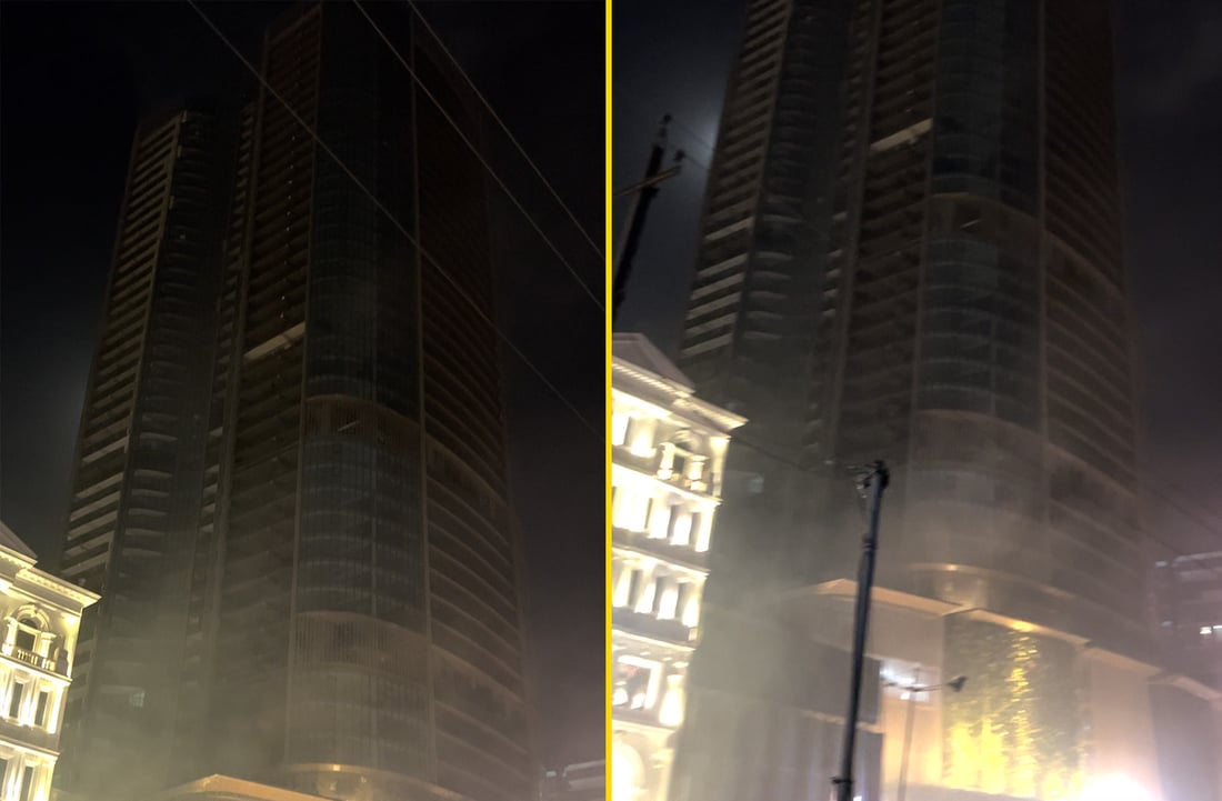 Fire breaks out at unfinished Erbil tower, leaving six people with breathing difficulties
