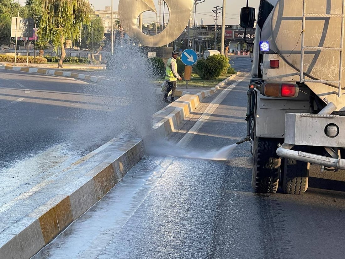 شەقامی 30 مەتری هەولێر شۆردرا و پوخت و خاوێن کرایەوە