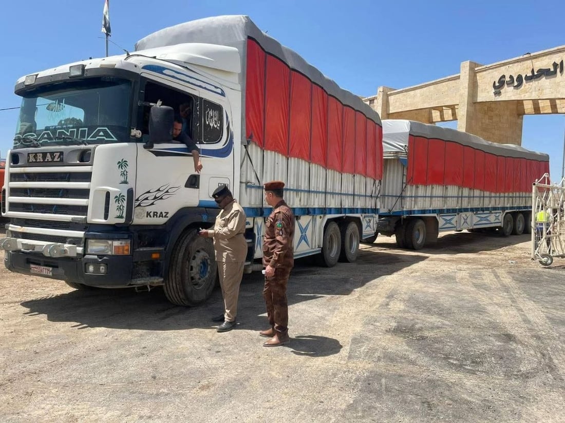 بضائع سوريا بدأت تدخل الموصل.. 3 شاحنات عبرت منفذ ربيعة