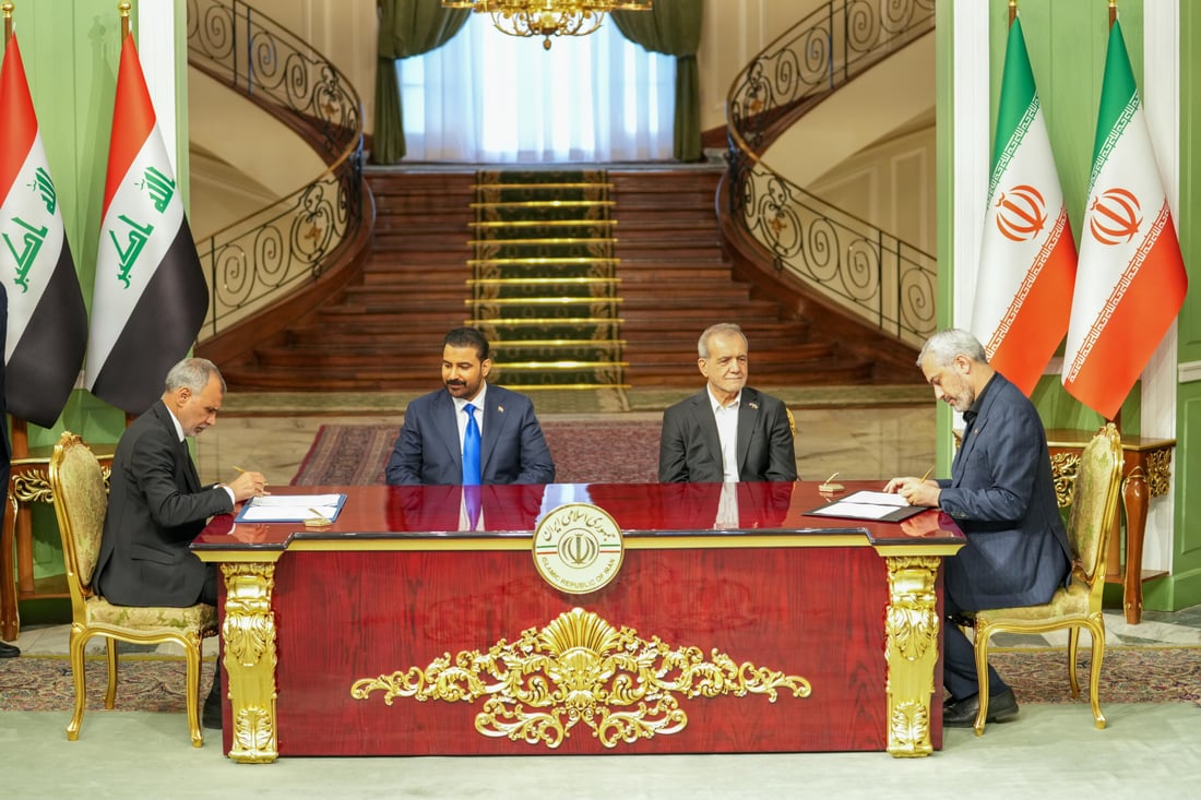 الزيدي وبزشكيان يرعيان توقيع 4 اتفاقيات لتعزيز التعاون بين بغداد وطهران