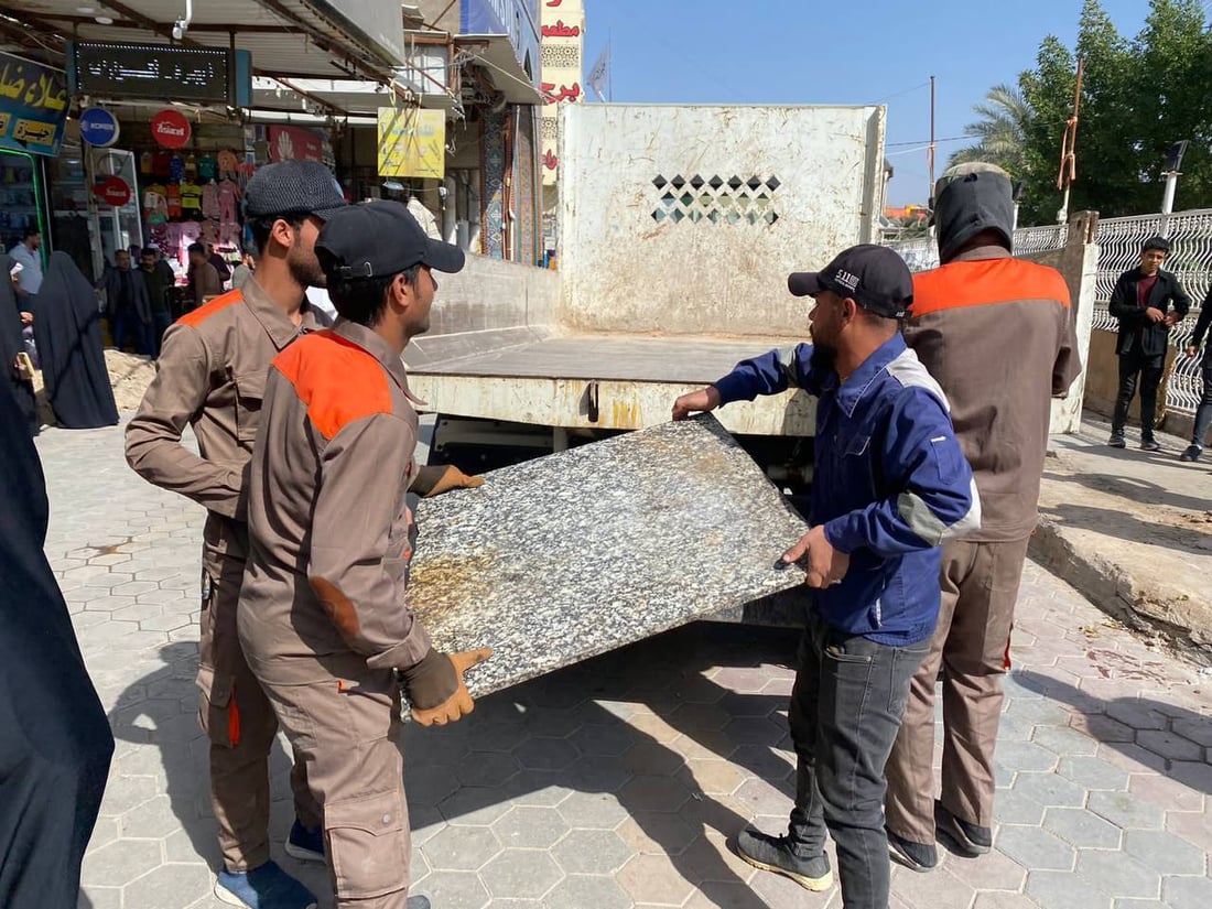 صور: شارع الصادق بحلة جديدة.. الباعة غاضبون وبلدية النجف تعد بمكان بديل