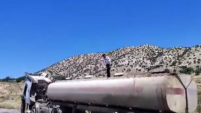 تانکەرێک بە دوو شێوە سزا درا