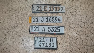 ژمارەیەک تابلۆی ئۆتۆمبێل لە سلێمانی دۆزراونەتەوە