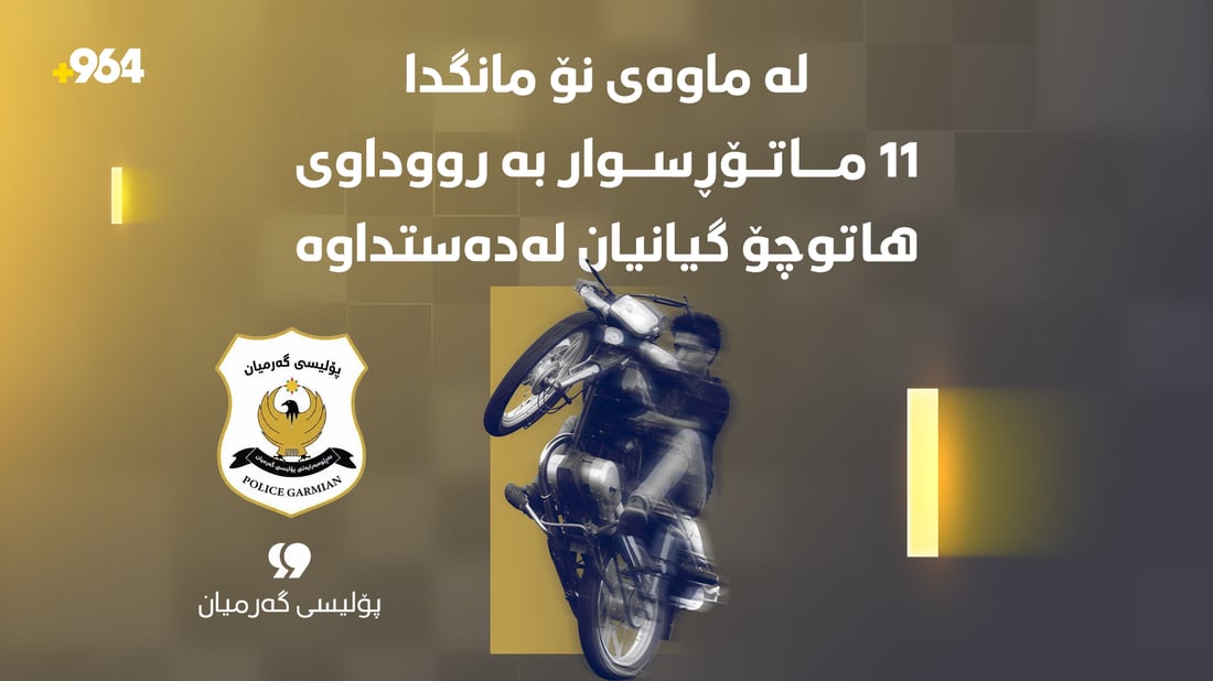 لە نۆ مانگدا 11 کەس بەرداوی هاتوچۆی ماتۆڕسکیل گیانیان لەدەستداوە