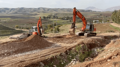 Residents rebuild roads in Darbandikhan villages following rain damage