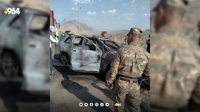 فيديو: إصابة عراقي وسوري في دوكان بطائرة مسيرة استهدفت جيب لاريدو