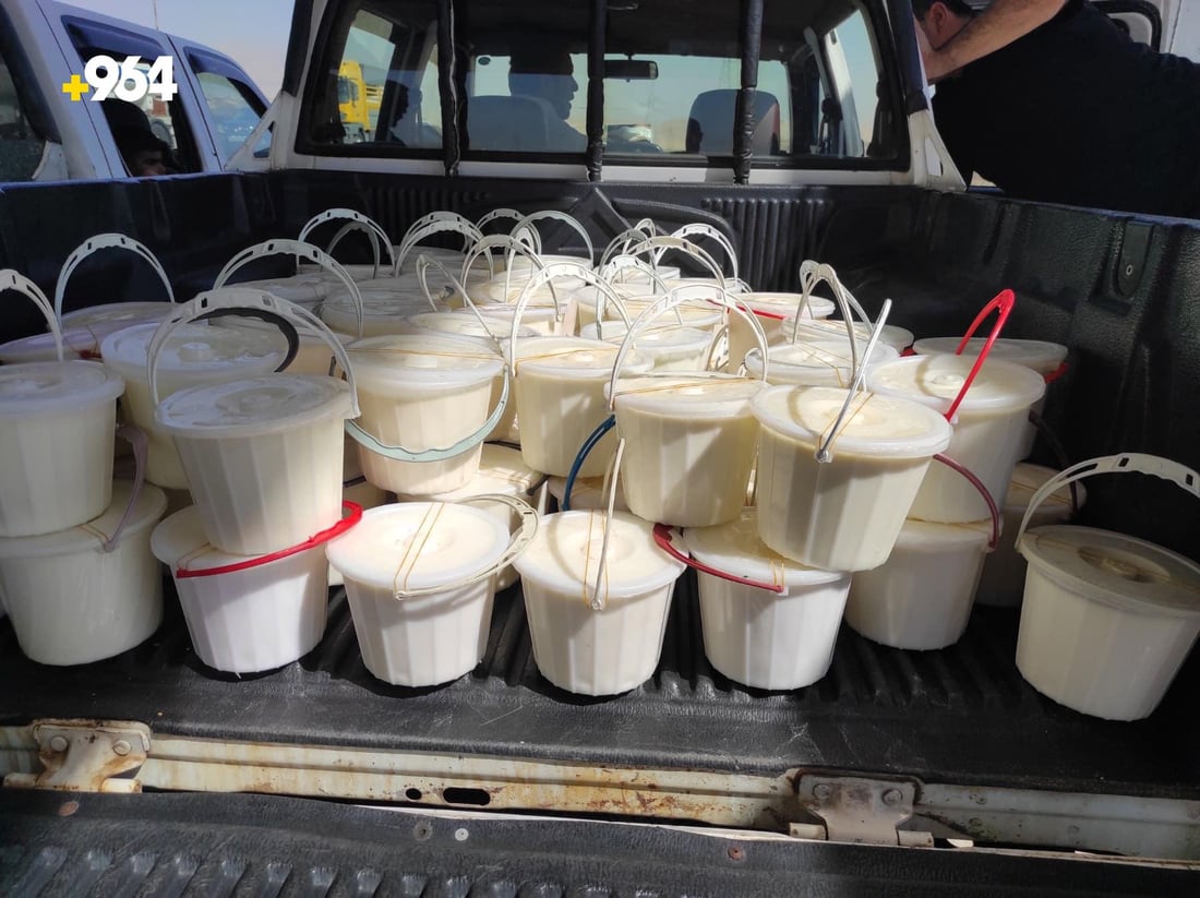 لە سەیدسادق 100 سەتڵ ماستی ترشاو دەستیبەسەردا گیرا