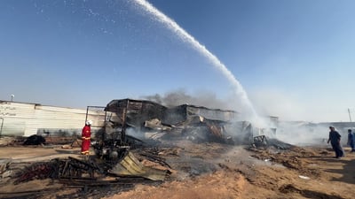 شبكة 964 ترافق الإطفاء أثناء إخماد الحريق في مزاد سفوان
