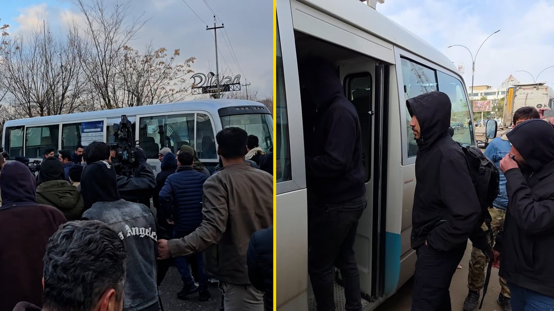 باصات تقل شباناً من كردستان وكركوك نحو مناطق قتال 