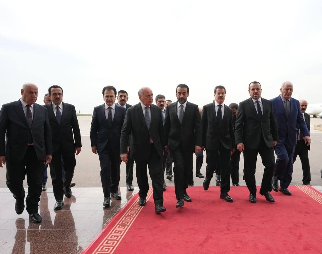 بالصور: الحلبوسي في أربيل لتعزية مسعود بارزاني بوفاة شقيقته