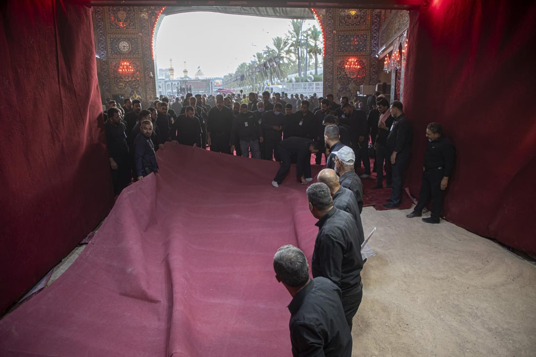 صور من صحن الإمام العباس بعد ركضة طويريج.. حملة تنظيف وإعادة ترتيب المحتويات