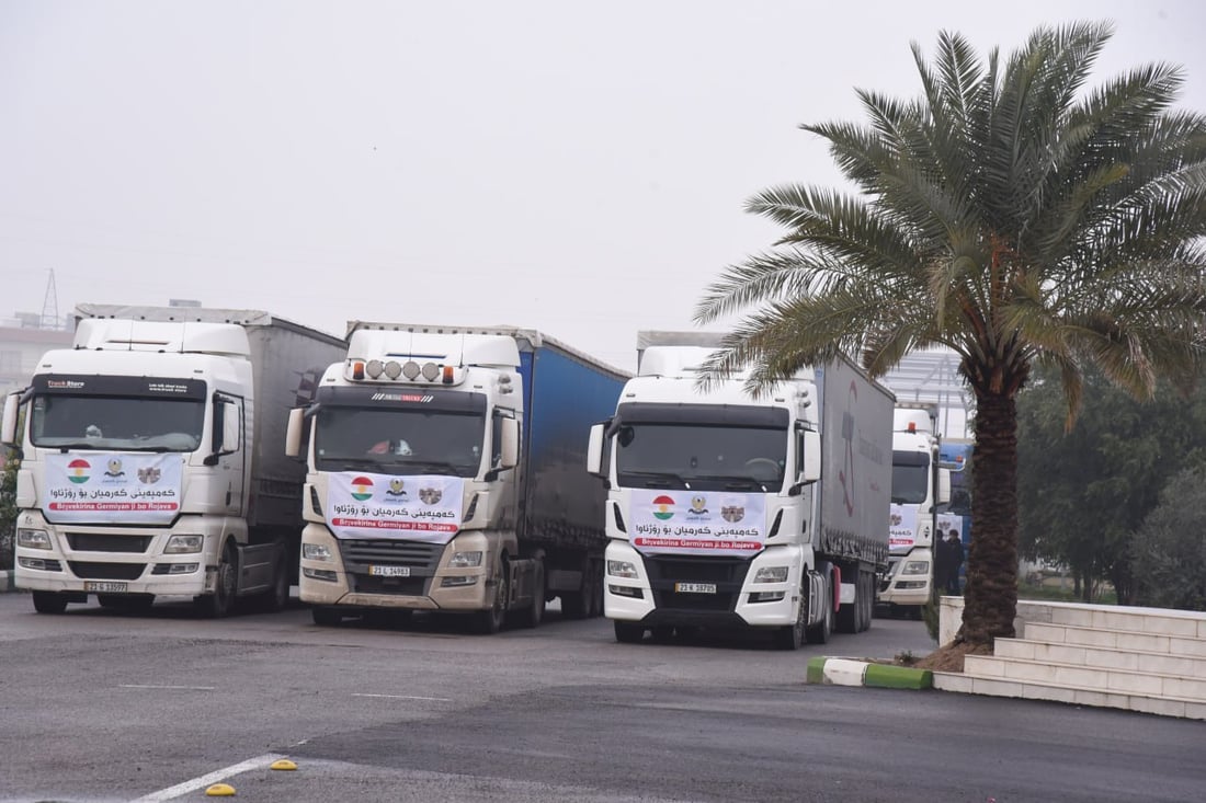 گەرمیان 18 بارهەڵگر هاوکاری رەوانەی رۆژئاوای کوردستان کرد