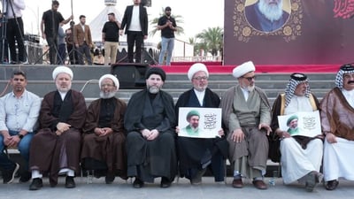 ترامب يدعم مرشح الإطار وجمهور المقاومة يتظاهر في ساحة التحرير رفضاً لعقوبات واشنطن
