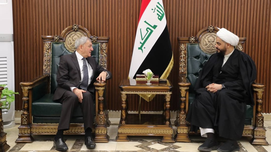 رئيس الجمهورية يزور الخزعلي في مكتبه ببغداد