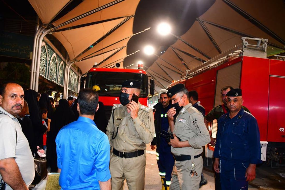 إخماد حريق كبير في مخزن للسجائر بسوق الدهان وسط كربلاء (صور)