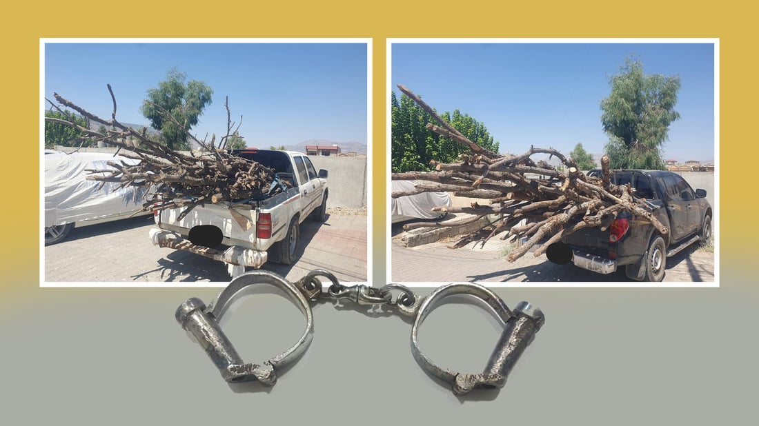 دوو پیکاب دار دوو کەسی بە گرتن دا