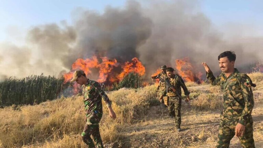 الحشد يحرق أوكاراً محتملة لداعش ويؤمن مناطق استراتيجية في كركوك