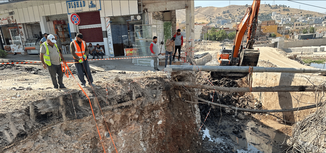 بۆرییەک شکاوە و دوو رۆژە چوار گەڕەک بێ ئاون