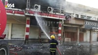 صور من ديالى: حريق كبير يلتهم مقهى 