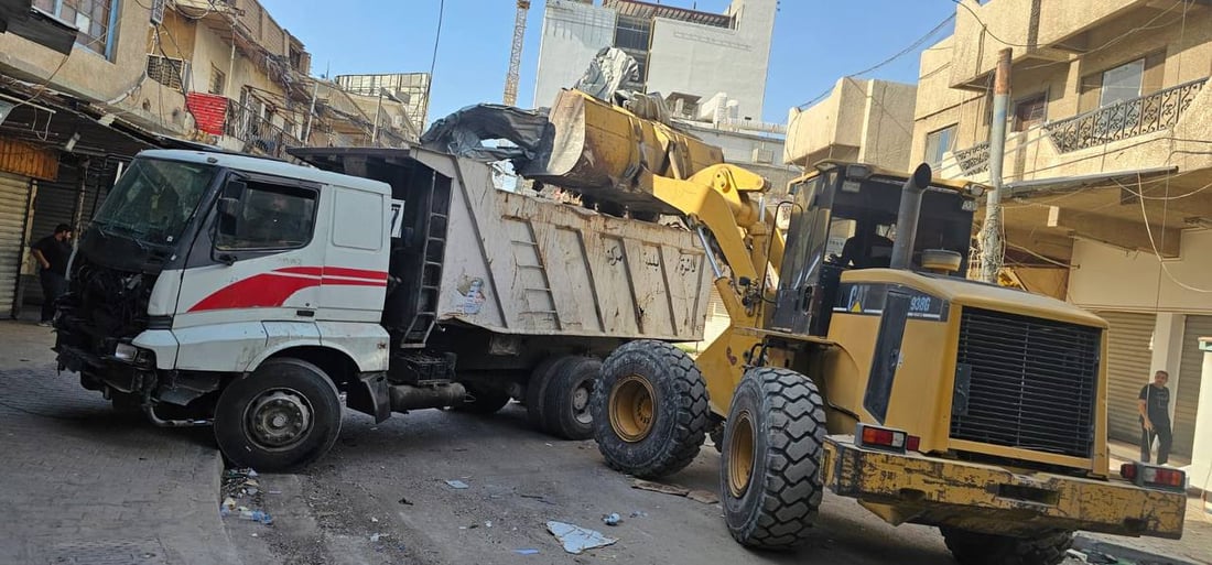 صور: بلدية المنصور تزيل 100 كشك متجاوز في سوق سهام العبيدي لمنع الكوارث وفتح الطرق