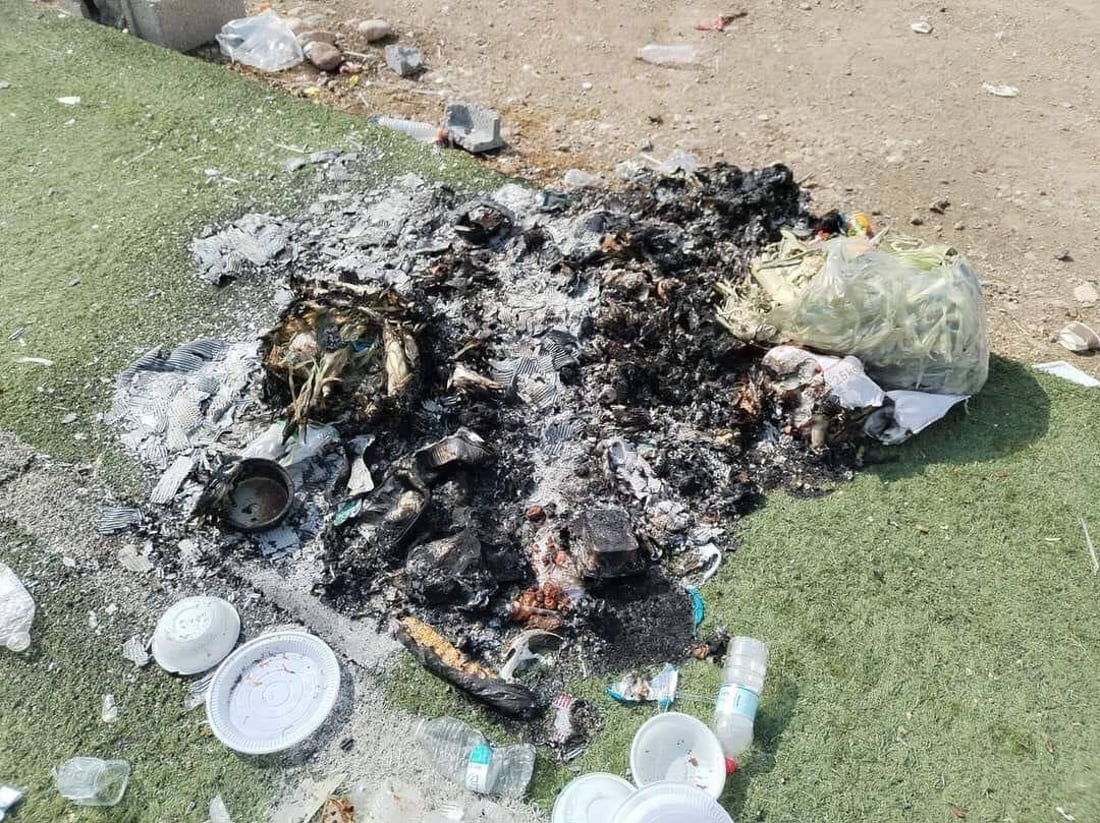 چیمەنی یاریگایەک لە دەربەندیخان بەسووتاوی جێهێڵدراوە