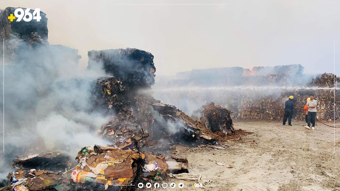 بەهۆی هەورەبروسکەوە کۆگایەکی کارتۆن گڕی گرت