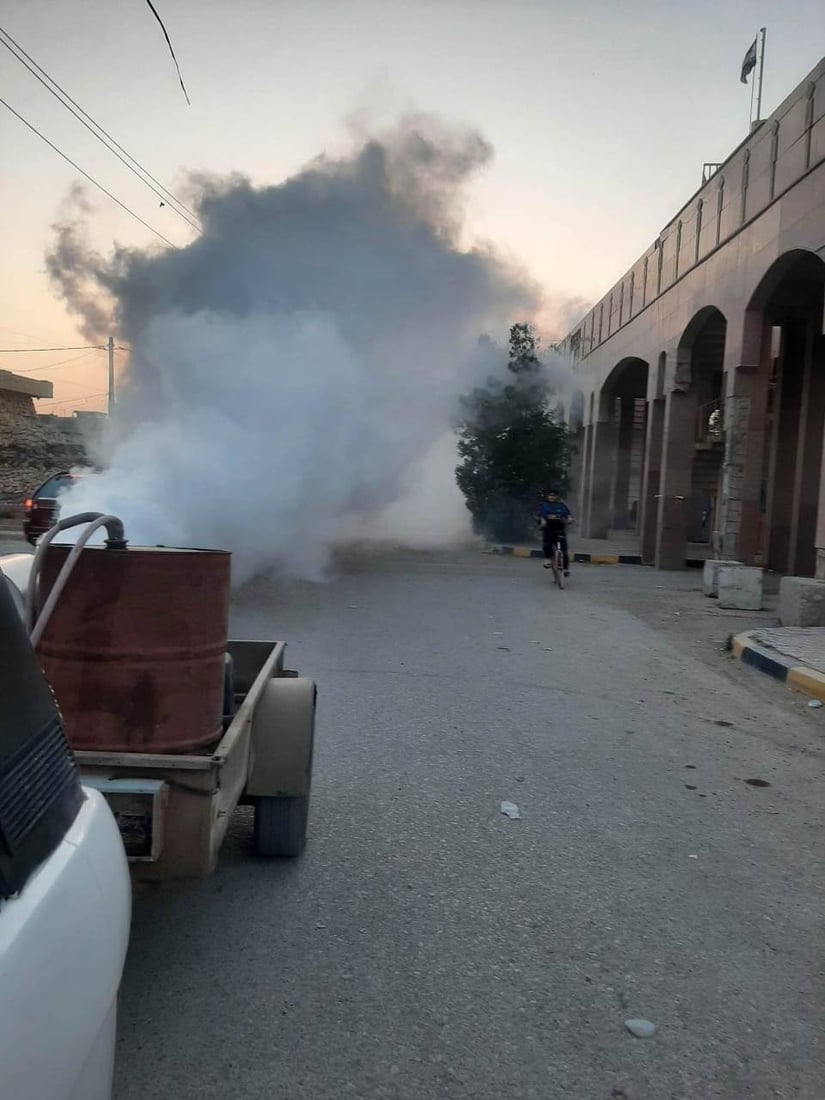 (صور) تضبيب مسائي ودخانيات في واسط للقضاء على بؤر الحشرات.. تكاثرت مع الصيف