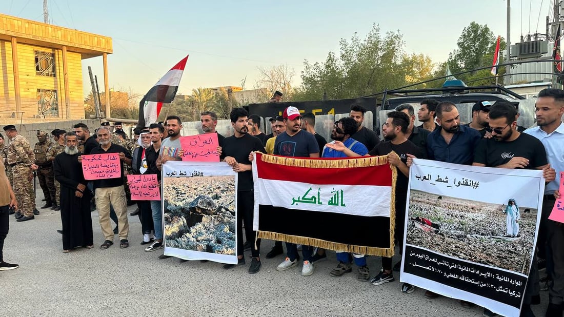 فيديو: البصرة غاضبة على تركيا.. تظاهرة أمام القنصلية تهتف “بصوت سمعها السفارة”