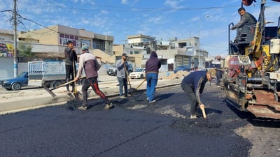 كركوك: حادلات البلدية تنطلق.. طريق “بارتوخانة” ينتظر حلة جديدة (فيديو)