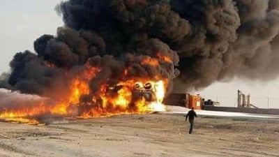 فيديو: مصرع 8 أشخاص وإصابة آخرين في حادث سير احترقت خلاله 3 سيارات بالسماوة