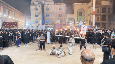 فيديو: أطفال النجف يدربون عضلاتهم على مهمة الكبار ويحملون مشاعل النار